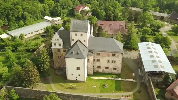 Kloster Mildenfurth aus der Vogelperspektive