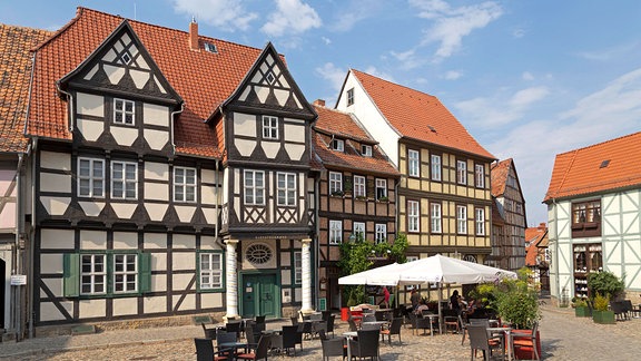 Klopstockhaus Quedlinburg. Fachwerkhaus, UNESCO Weltkulturerbe.