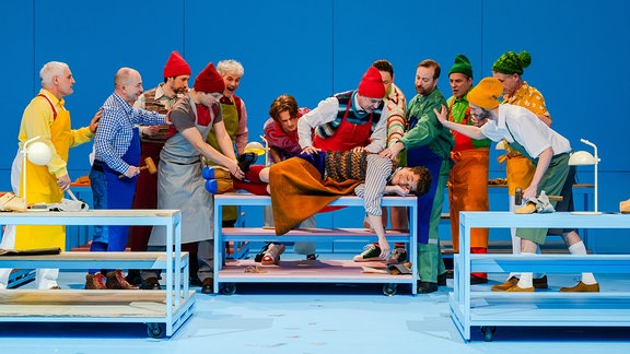 Szene aus der Oper "Hans Sachs" an der Oper Leipzig