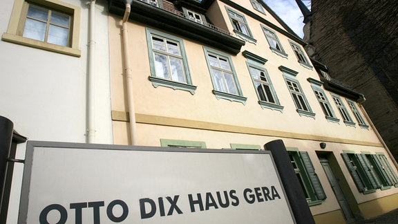 Blick auf das Geburtshaus des Malers Otto Dix in Gera