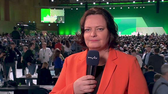 Kristin Schwitzer auf dem Parteitag der Grünen