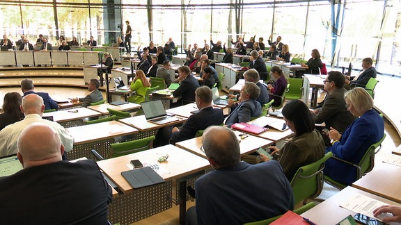 Blick in den sächsischen Landtag.