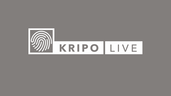 Logo Kripo live auf petrol-blauem Hintergrund