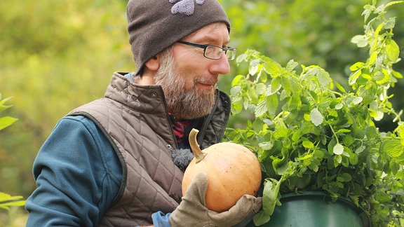 Gemüse ernten oder im Beet lassen.