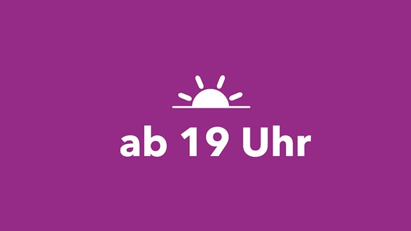 MDR KLASSIK Relaunch Hintergrund-Illustration Piktogramm Sonnenuntergang und Beschriftung "ab 19 Uhr"