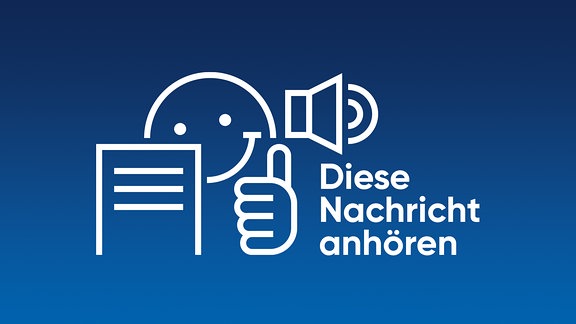 Logo Leichte Sprache und Logo Lautsprecher mit Text: Diese Nachricht anhören