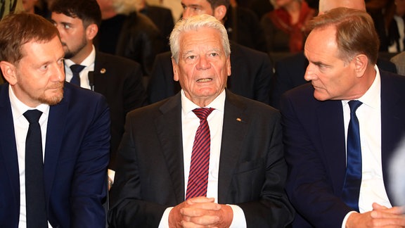 Miachael Kretschmer, Dr. Joachim Gauck und Burkhard Jung