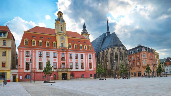 Rathaus und Marienkirche, Marktplatz