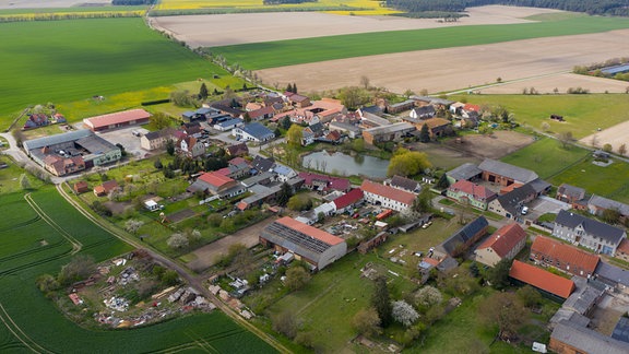 Blick auf das Dorf Trüstedt bei Gardelegen