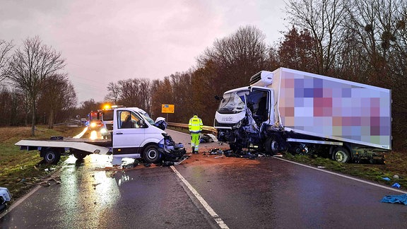 Unfallstelle mit zwei Transportern