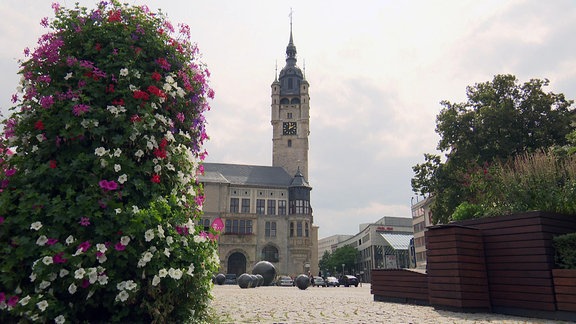 Blick auf das Rathaus in Dessau