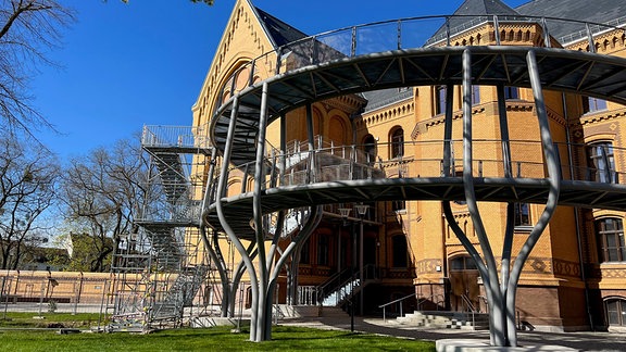 Brandschutztreppe am frisch sanierten Melanchthon-Gymnasium in Lutherstadt Wittenberg