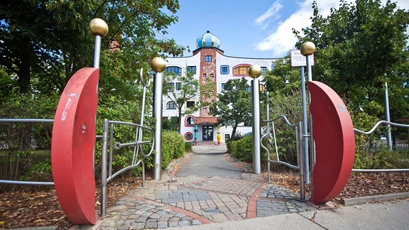 Blick auf das Luther-Melanchthon-Gymnasium in Lutherstadt Wittenberg.