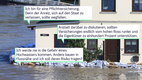 Netz-Reaktionen Pflichtversicherung Hochwasser