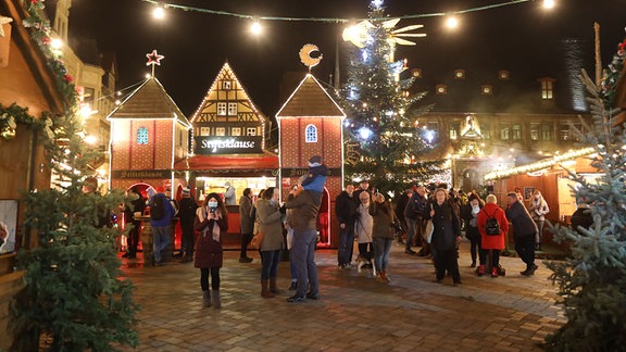 Weihnachtsmarkt Quedlinburg am Abend