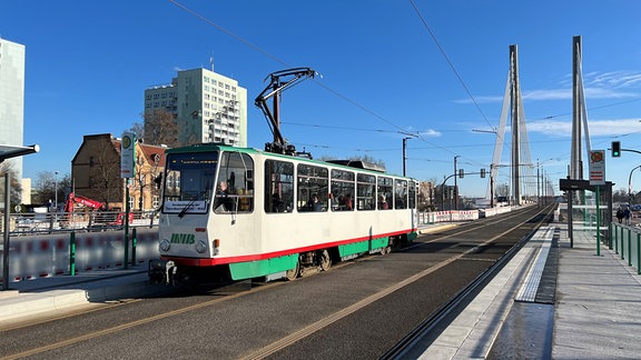 Sonderfahrt der historischen Tatra-Bahn in Magdeburg