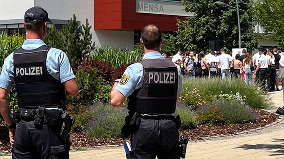 Blick auf den Hörsaal und der Mensa der Fachhochschule der Polizei in Aschersleben. Tag der offenen Tür an der Fachhochschule der Polizei in Aschersleben Sachsen-Anhalt. 