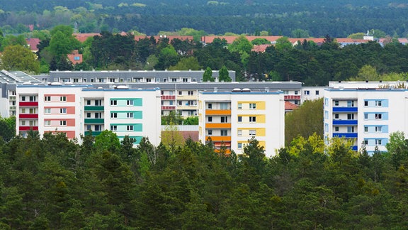 Blick auf Weißwasser Sanierte Sozialwohnungen