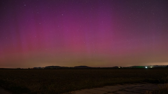 Polarlichter leuchten über Zittau.