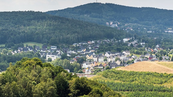 Blick auf die Stadt Bad Schlema.