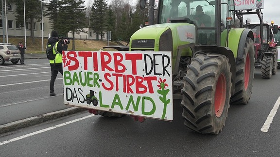 Bauernprotest am Grenzübergang Reitzenhain