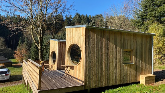 Übernachten in einem Tiny House, das geht auch in Gelenau im Erzgebirge.