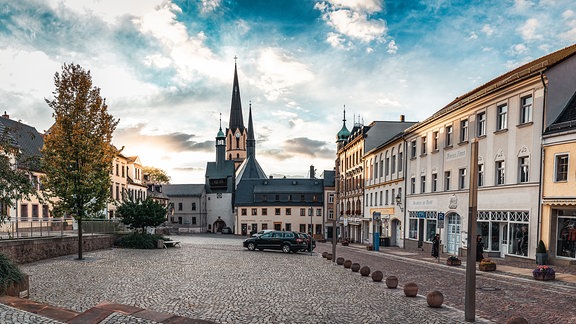 Burgstädt, Landkreis Mittelsachsen - Blick auf den Marktplatz