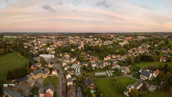 Blick auf Burgstädt, Landkreis Mittelsachsen