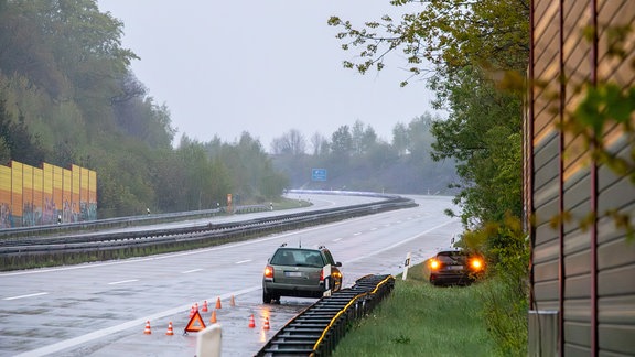 Nach Graupelschauern gab es mehrere Unfälle auf der A72 bei Zwickau