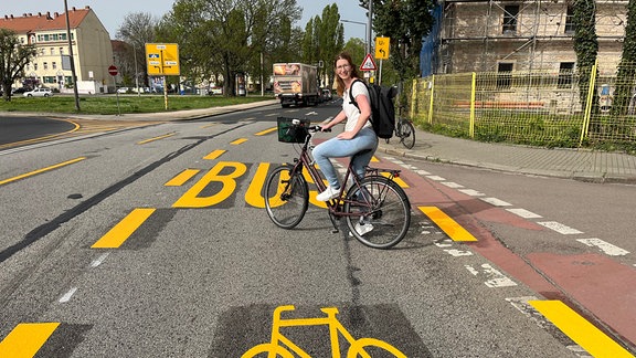 Radverkehr auf dem Blauen Wunder