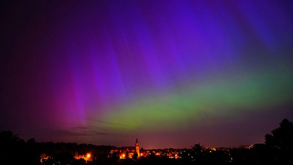 Polarlichter über Dresden.