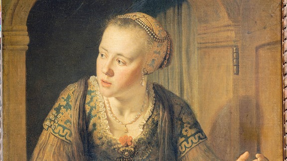 Bild aus der Rembrandt-Ausstellung in Leipzig, Junges Mädchen