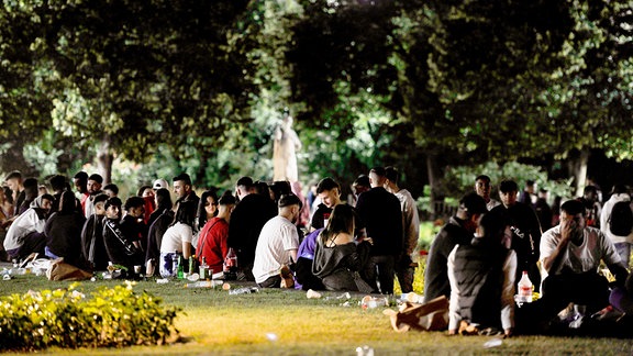 Jugendliche feiern im Park