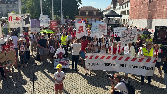 Apotheker protestieren in Erfurt.