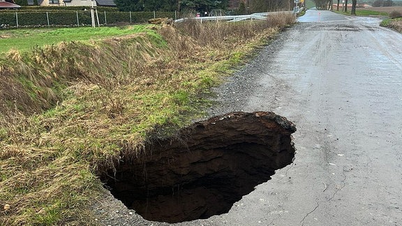 Erdfall in Ichstedt im Kyffhäuserkreis.