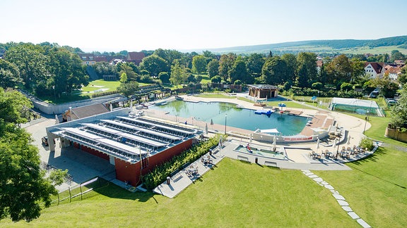 Freibad Solewasser Vitalpark aus der Vogelperspektive.