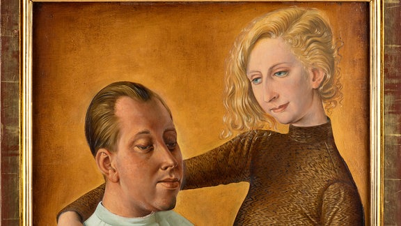 Bildnis des Maler Hans Theo Richter und Frau Gisela, 1933, Öl und Tempera auf Holz