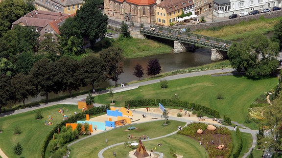 Blick auf das BUGA-Gelände Hofwiesenpark in Gera, 2007