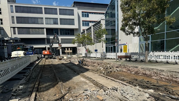 Baustelle am Ernst-Abbe-Platz in Jena