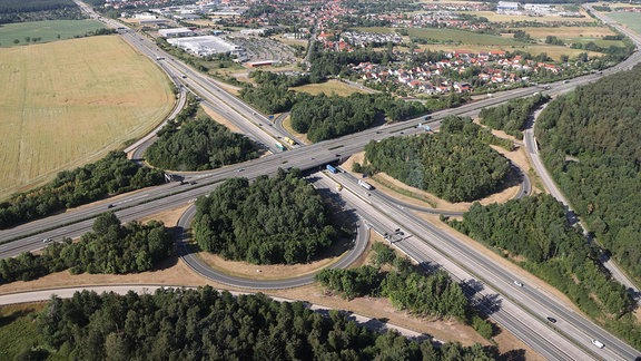 Blick auf das Hermsdorfer Kreuz