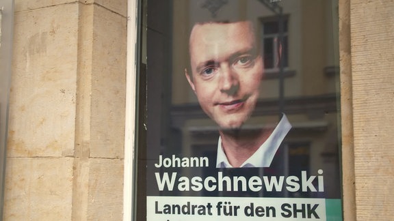 Wahlplakat des CDU-Kandidaten Johann Waschnewski