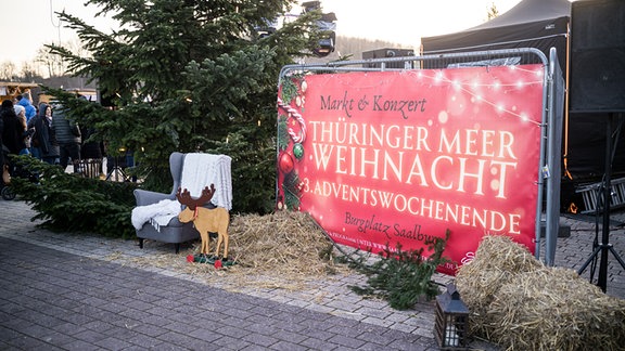 Weihnachtsmarkt-Banner der Stadt Saalburg-Ebersdorf.