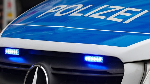 Blaulicht Polizei am Streifenwagen