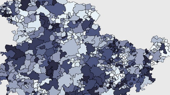 Eine Karte Thüringens.