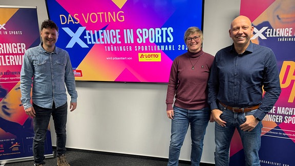 Michael Engel (Bundestrainer Rollstuhlbasketball), Marie Selmaier (Ringen) und Christian Hansmann (Schwimmer)