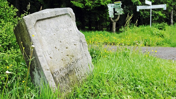 Historischer Grenzstein an der Grenze von Fürstentümern.