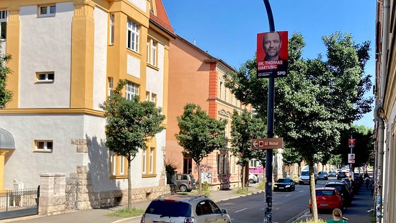 Ein Wahlplakat des SPD-Kandidaten Thomas Hartung.