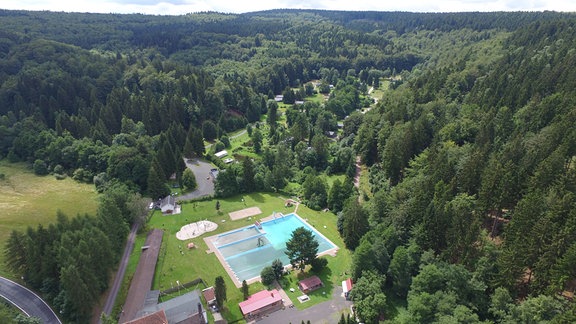 Freibad Ruhla - Luftbild