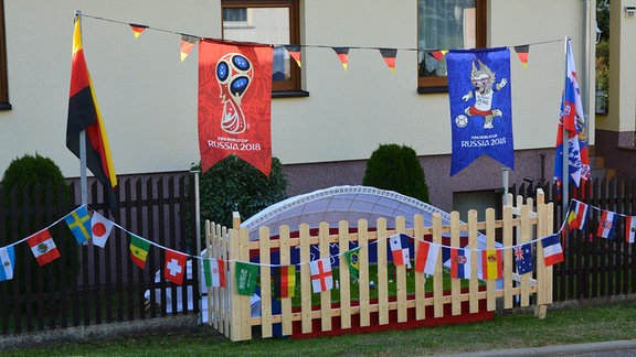 Die Deko anlässlich der Fußball-WM 2018 in Russland