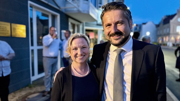 Michael Brodführer mit seiner Frau Diana auf der CDU Wahlparty in Eisenach.